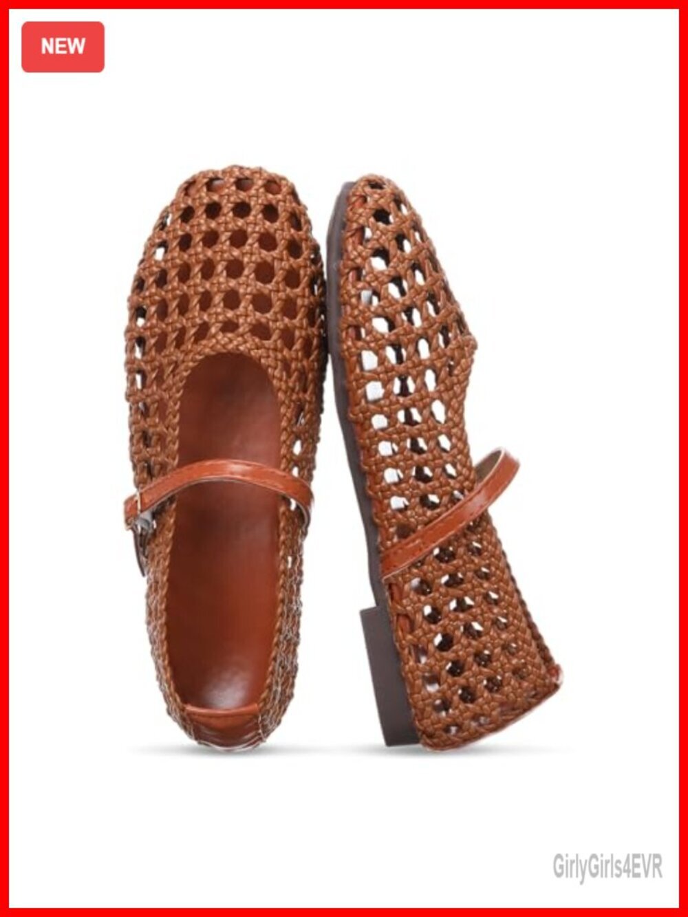 Women Woven Ballet Flat Dressy Ballerina Comfort Mary Jane Shoes Buckle Strap
